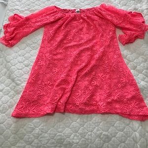 Bright pink lace dress